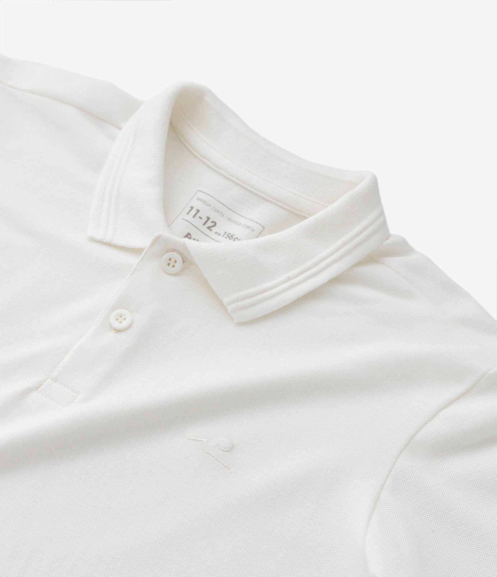 Camiseta Polo Infantil em Malha Piquet - Tam 5 a 14 anos Branco 6