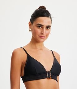 Biquíni Top Triângulo com Detalhe em Fivela e Pesponto Contrastante