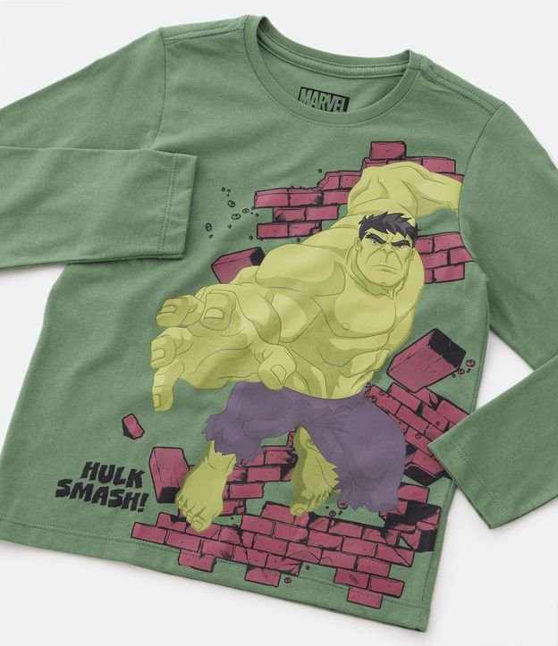 Remera Infantil con Estampado Hulk - Talle 3 a 10 años Verde 3