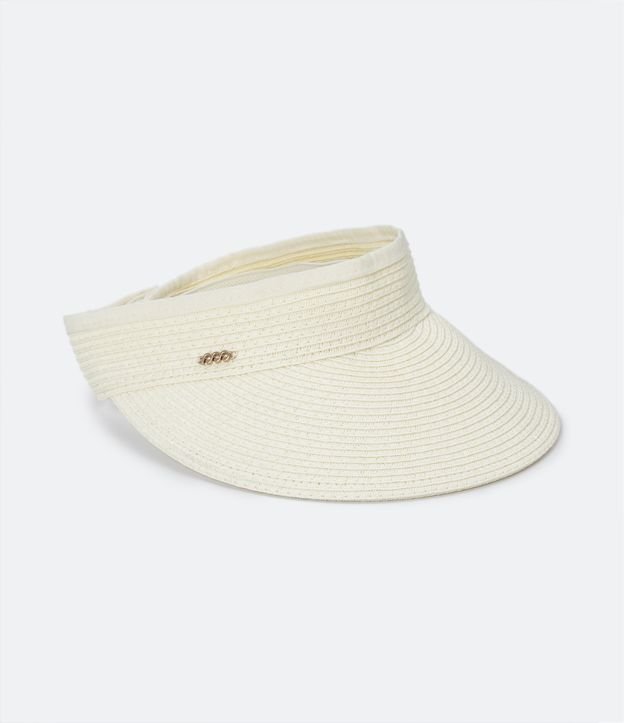Chapéu de Praia Viseira Texturizado com Fechamento em Velcro Off White 2