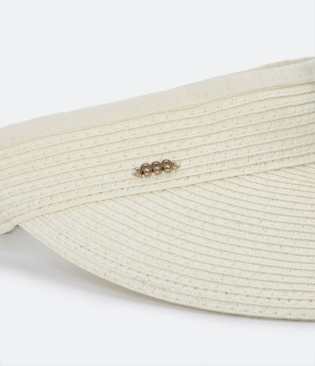 Chapéu de Praia Viseira Texturizado com Fechamento em Velcro Off White 4