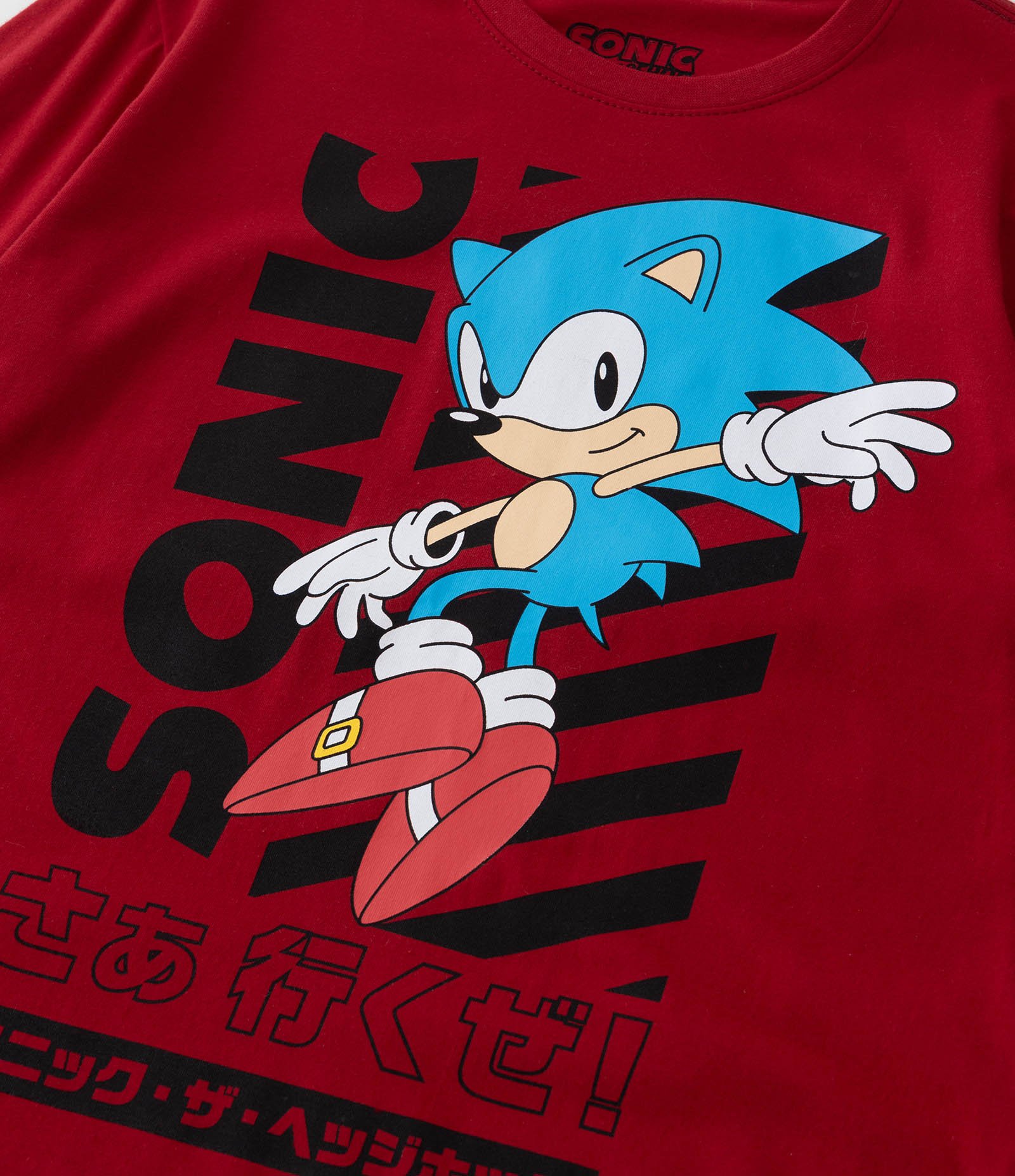 Camiseta Infantil Estampa Sonic - Tam 4 a 12 Anos Vermelho 4