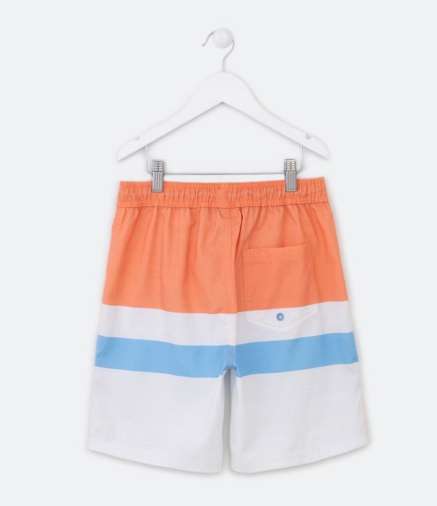 Bermuda Infantil con Recortes Bloques de Colores y Cordón en la Cintura - Talle 5 a 14 años Naranja 2