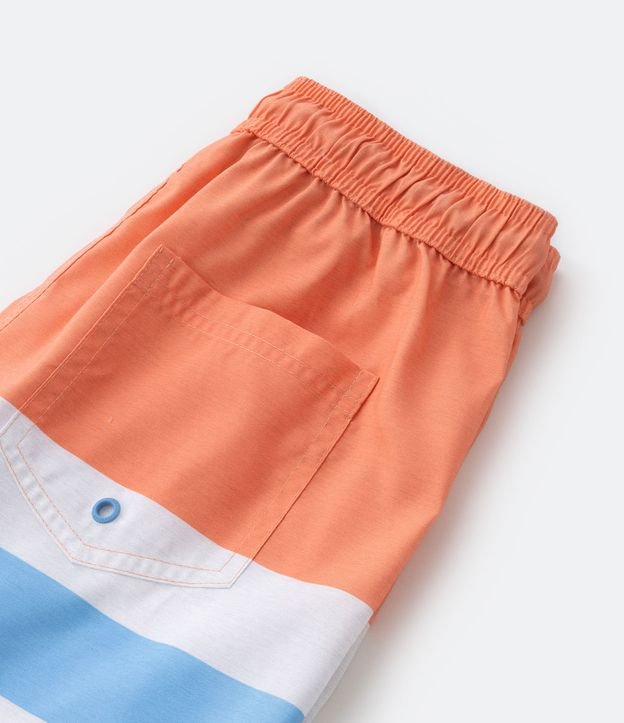Bermuda Infantil con Recortes Bloques de Colores y Cordón en la Cintura - Talle 5 a 14 años Naranja 3