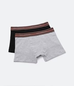 Kit 02 Cuecas Boxer Infantil em Cotton com Cós Elástico Lupo - Tam P ao GG