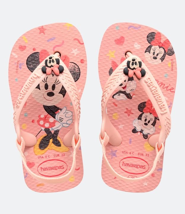 Chinelo Infantil Baby com Elástico e Estampa da Minnie Havaianas - Tam 17/18 ao 25/26
