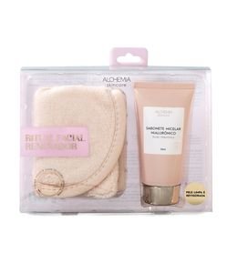 Kit Ritual Facial Micelar com Toalha Demaquilante + Sabonete Micelar Hialurônico Alchemia