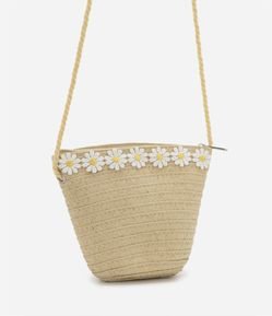 Bolso de Paja Infantil con Margaritas Aplicadas