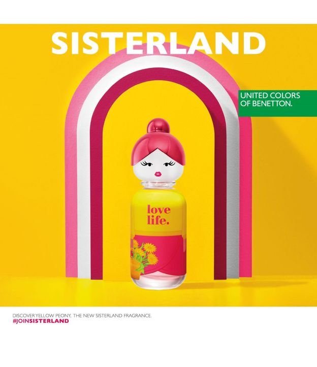 Sisterland United Colors Of Benetton Yellow Peony 80ml - Perfume Feminino -  Eau De Toilette