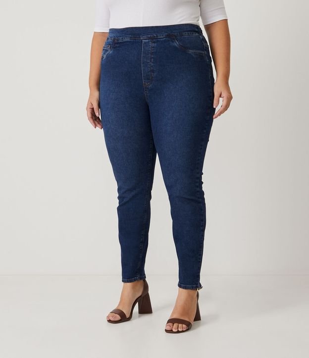 Calça Jegging Jeans Básica Curve & Plus Size Azul 2