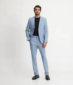 Calça Slim Básica em Poliviscose com Bolsos