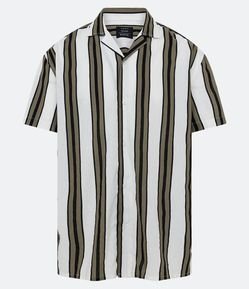 Camisa Relaxed em Tricoline com Estampa Listrada