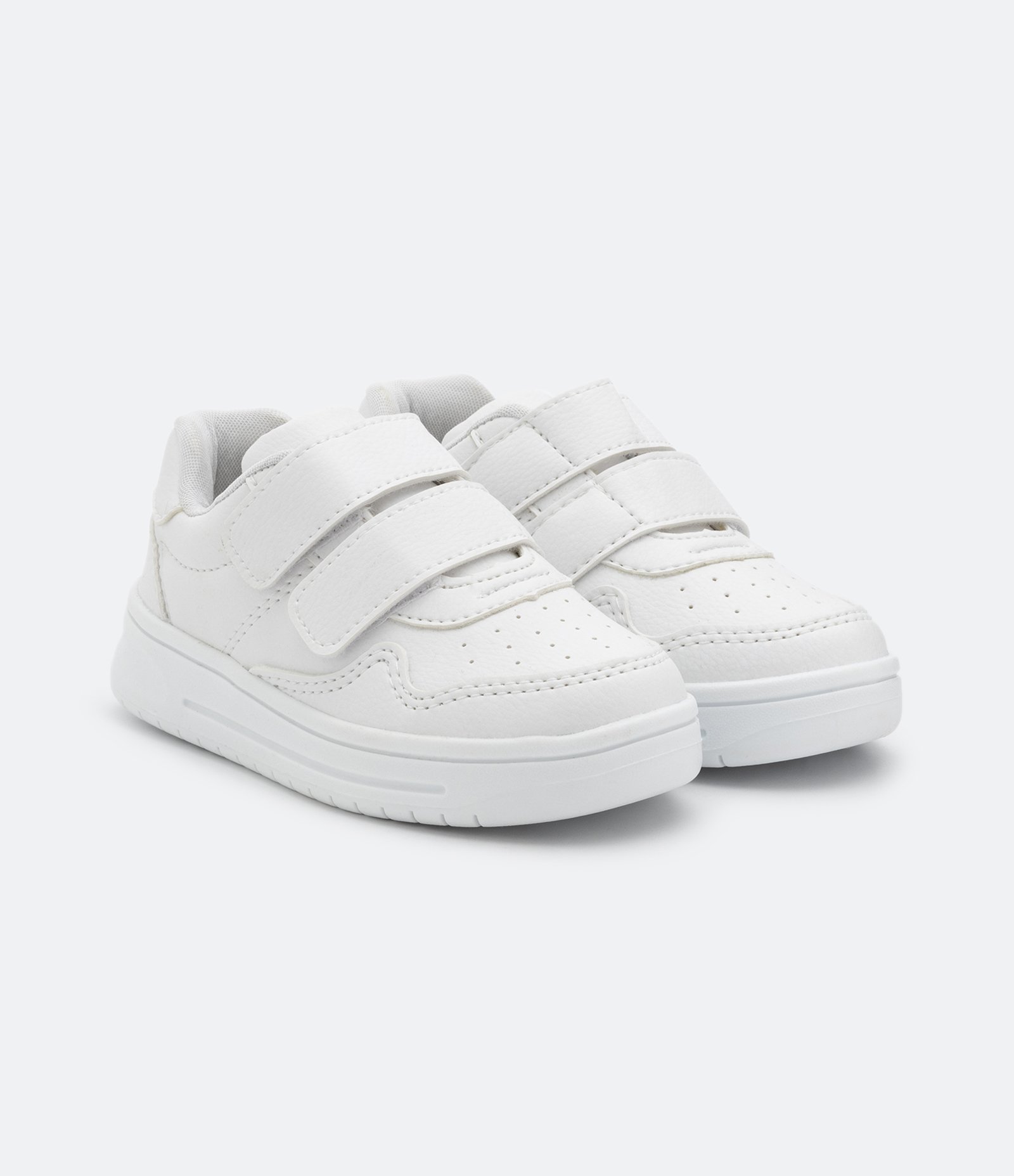 Tênis Infantil com Recortes e 02 Tiras de Velcro - Tam 20 ao 27 Branco 1
