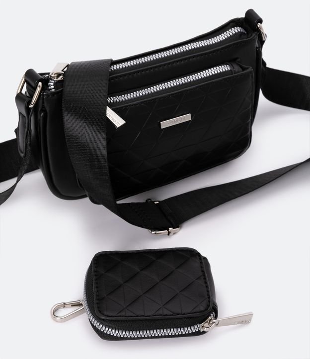 Bolsa 2 em 1 com Alça de Gorgurão e Textura Embossed Negro 7