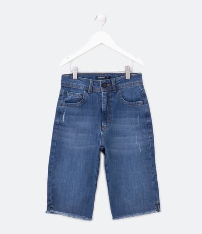 Comprar Short Jeans Feminina Cintura Alto Desfiado 100% Algodão - Loyal  Denim