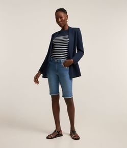 Bermuda Ciclista Jeans com Elastano