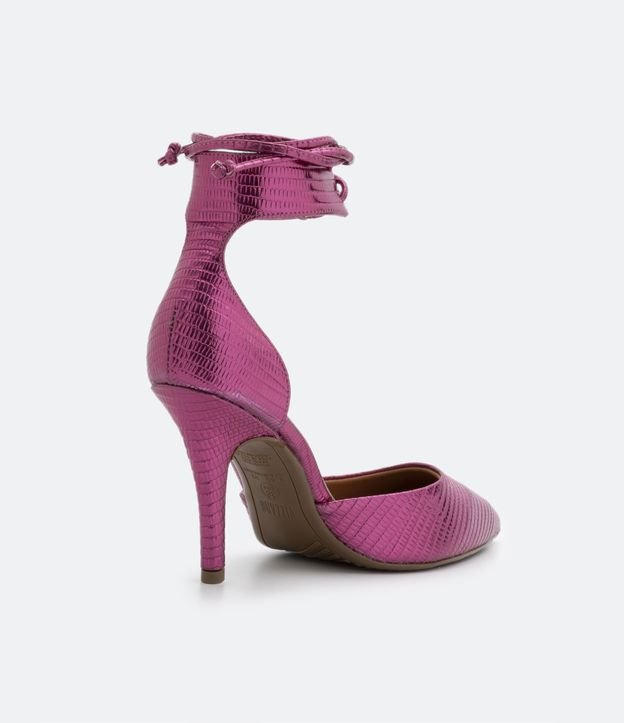 Sapato Scarpin Metalizado com Salto Alto Rosa 3
