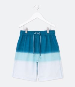 Bermuda de Banho Infantil com Estampa de Blocos Degradê - Tam 5 a 14 Anos