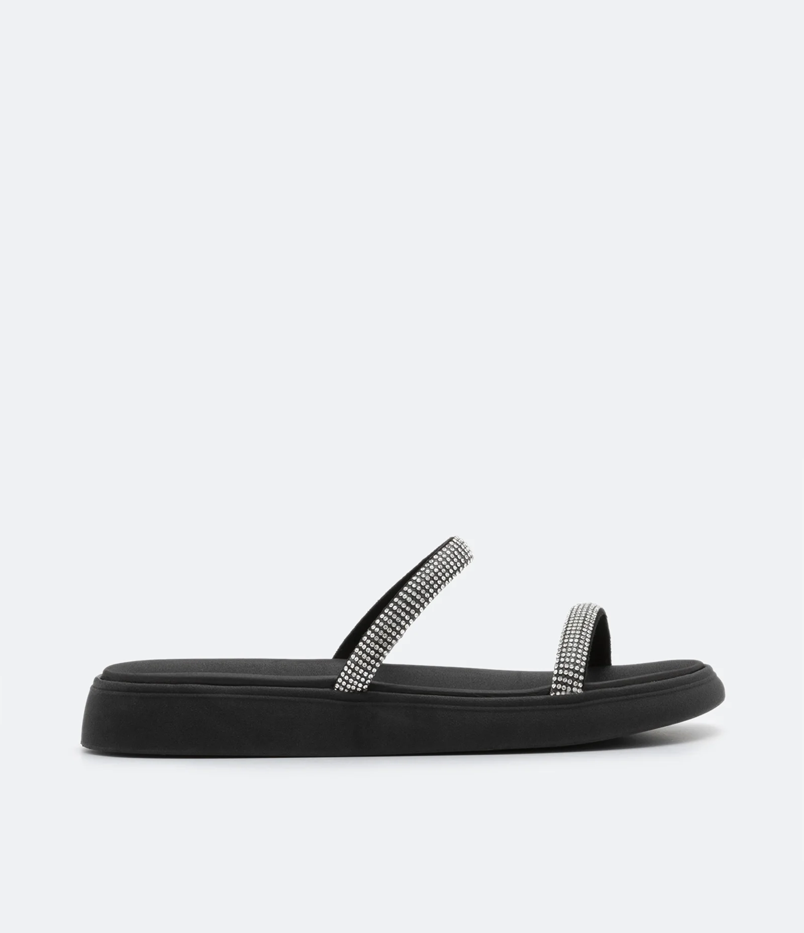 Sandália Sport Sandal com Tiras de Brilho Moleca Preto 2