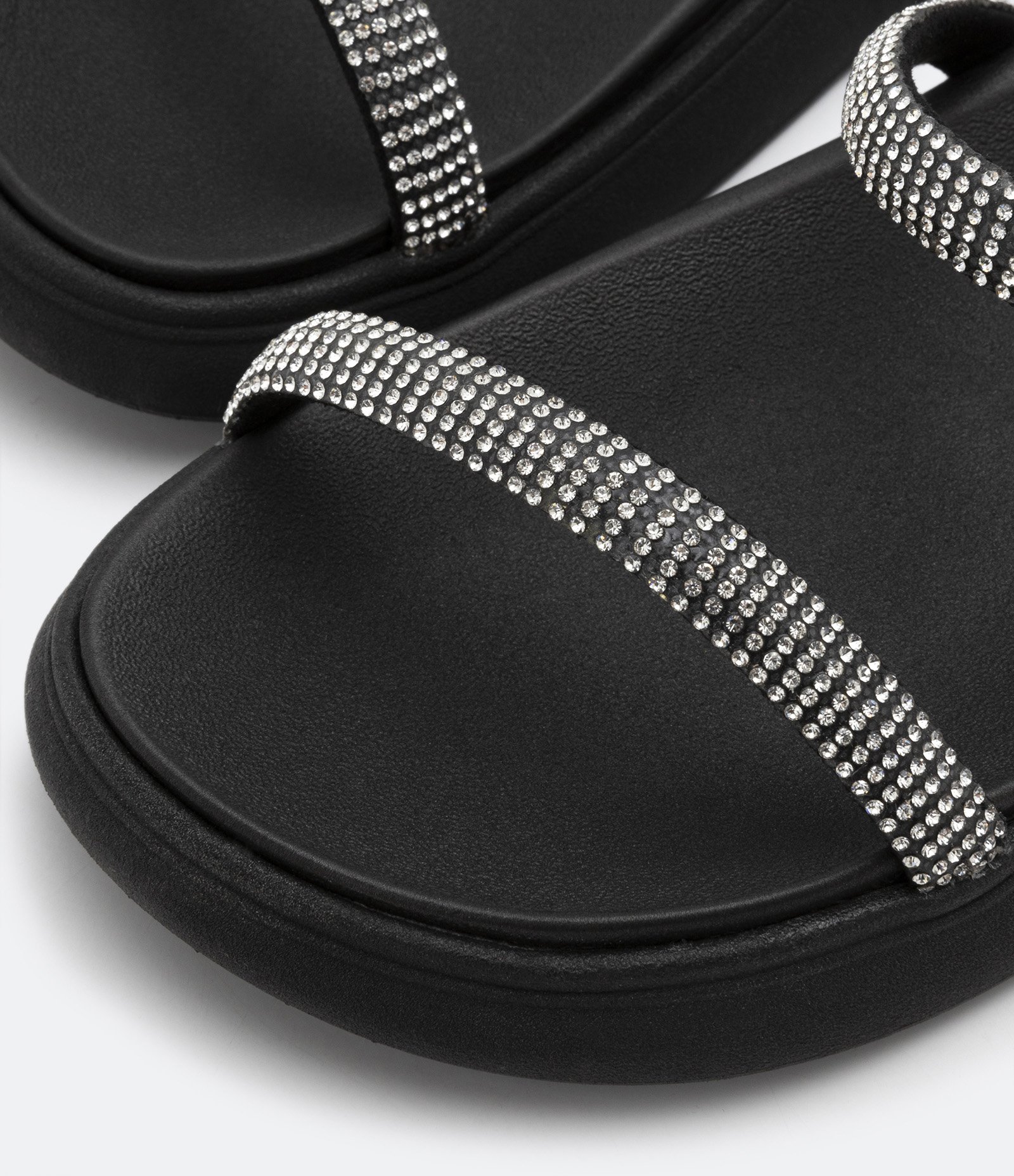 Sandália Sport Sandal com Tiras de Brilho Moleca Preto 3