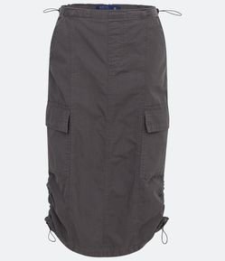 Saia Parachute em Sarja com Puxadores e Bolsos Cargo