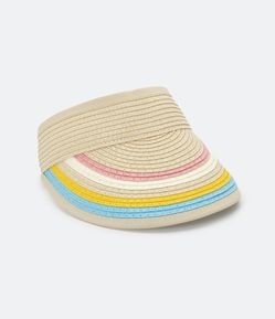 Viseira Infantil de Palha com Listrinhas