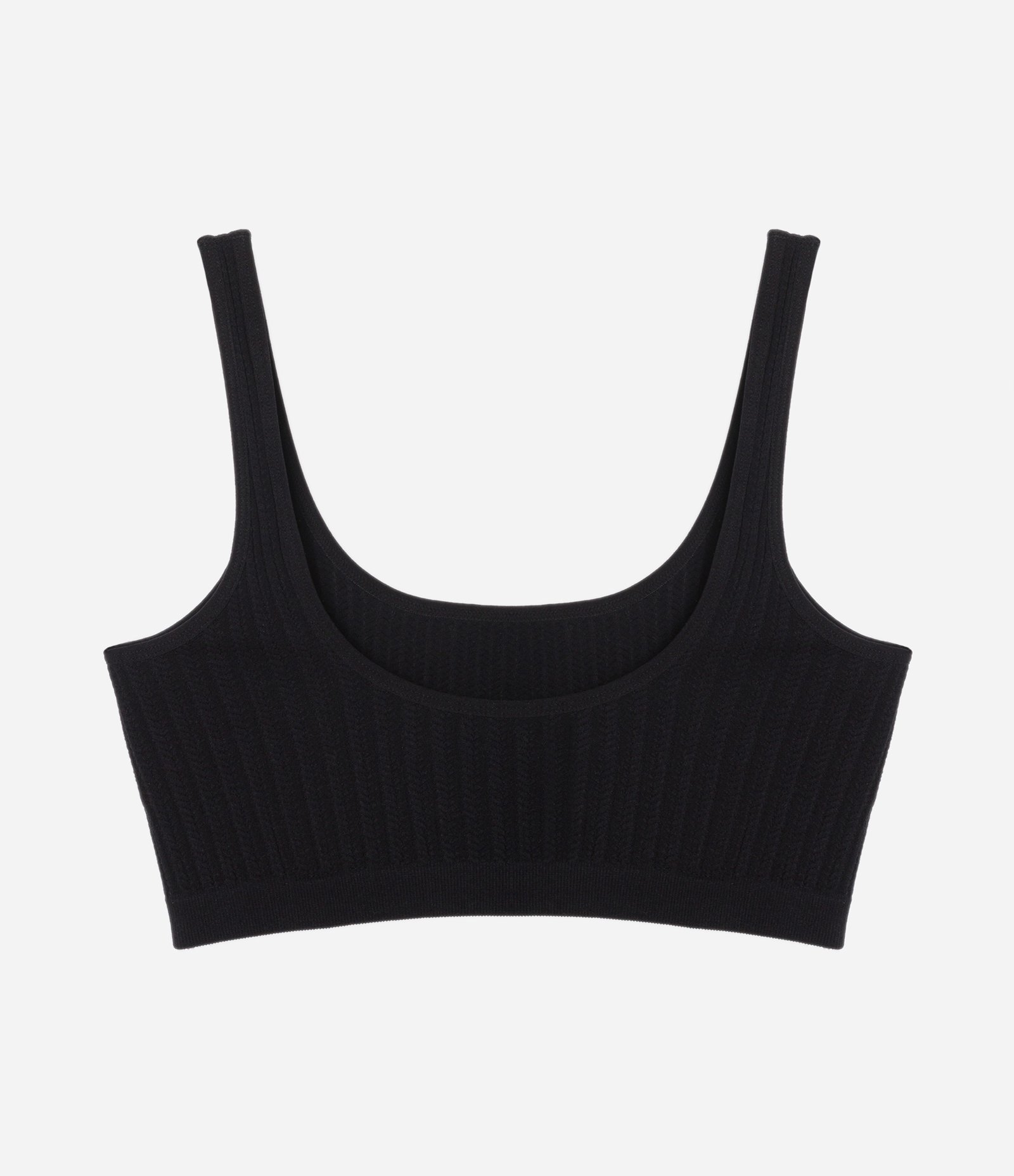 Sutiã Top Sem Bojo e Sem Aro em Poliamida com Textura Canelada Preto 6