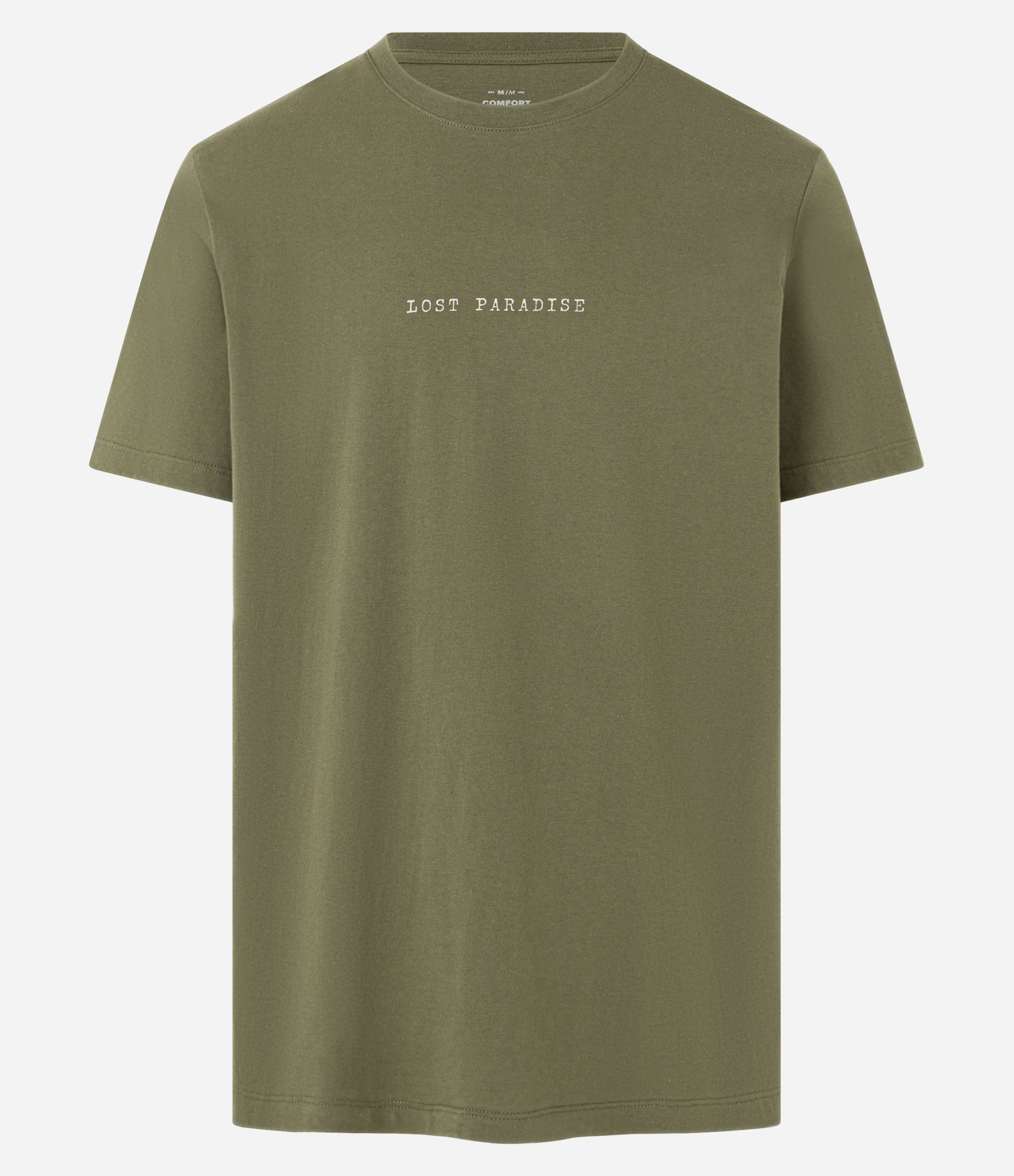 Camiseta Comfort em Algodão com Lettering Lost Paradise Verde 5