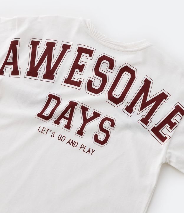 Remera Infantil con Estampado en Lettering Frente y Espalda - Talle 1 a 5 años Blanco Nieve 4
