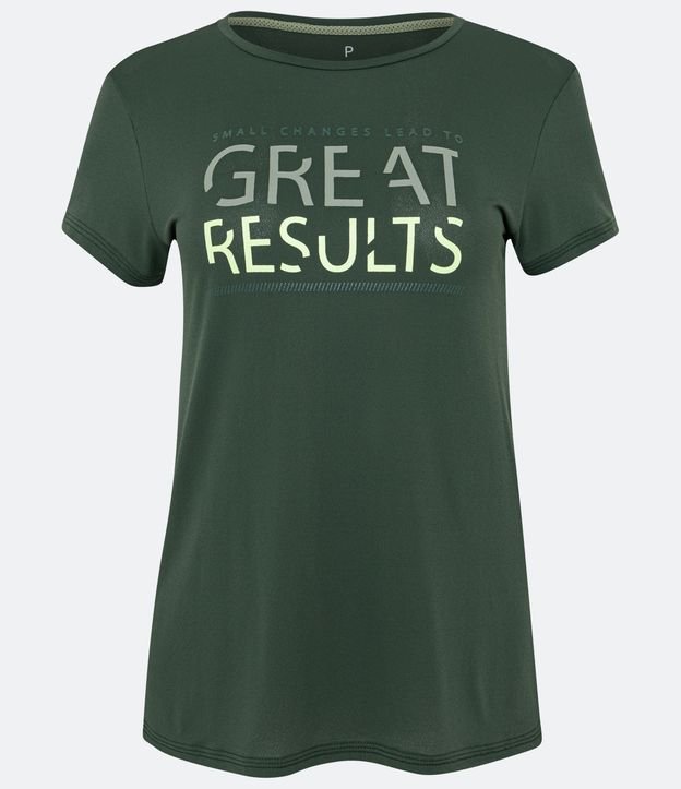 Camiseta Esportiva em Poliamida com Estampa Small Changes Lead to Great Results