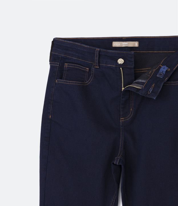 Calça Flare Jeans com Botão Diferenciado Curve & Plus Size Azul Escuro 9