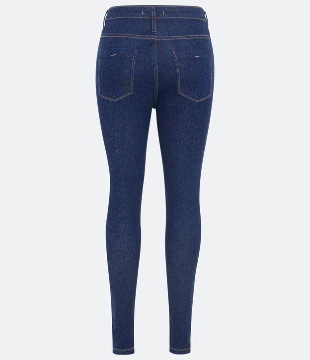 Calça Jeans Skinny com Elastano e Cintura Média Azul 6