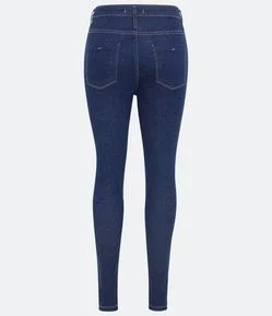 Calça Jeans Skinny com Elastano e Cintura Média