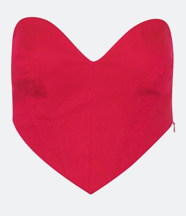 Blusa Cropped Corsetada com Decote Coração Rosa 5