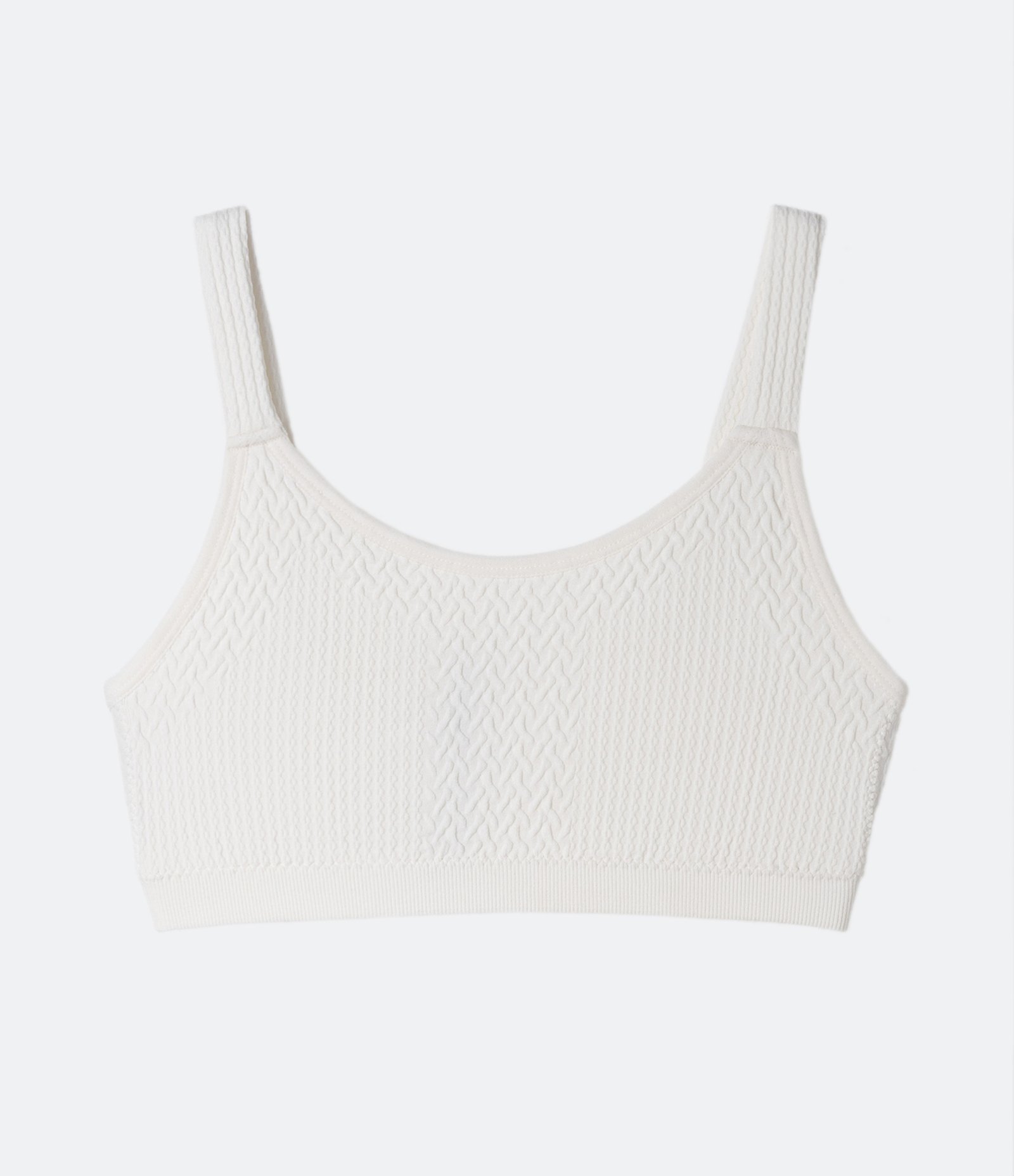 Sutiã Alongado em Microfibra Texturizado sem Costura Off White 5