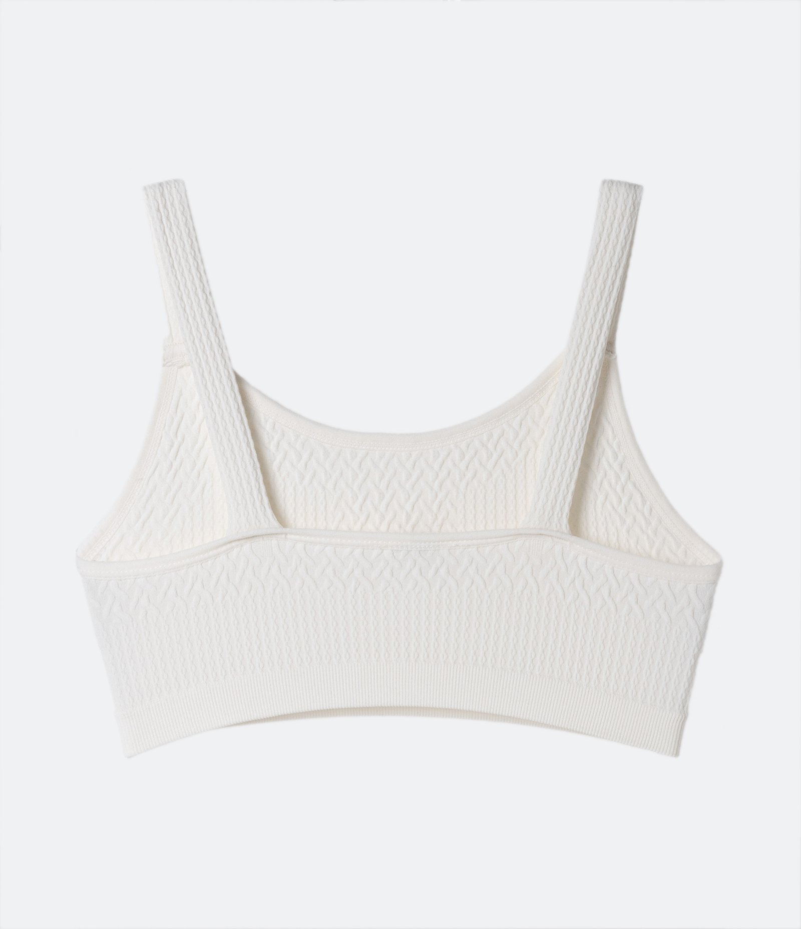 Sutiã Alongado em Microfibra Texturizado sem Costura Off White 6