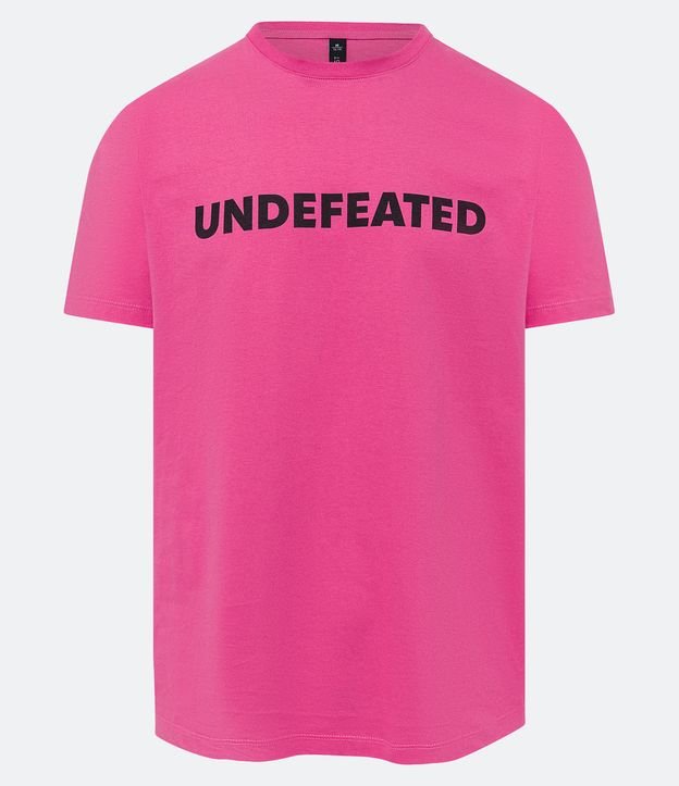 Camiseta Slim em Algodão com Lettering Undefeated - Cor: Rosa Flamingo - Tamanho: P