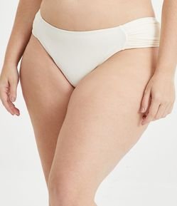 Biquíni Calcinha em Poliamida com Lateral Drapeada e Textura Curve & Plus Size