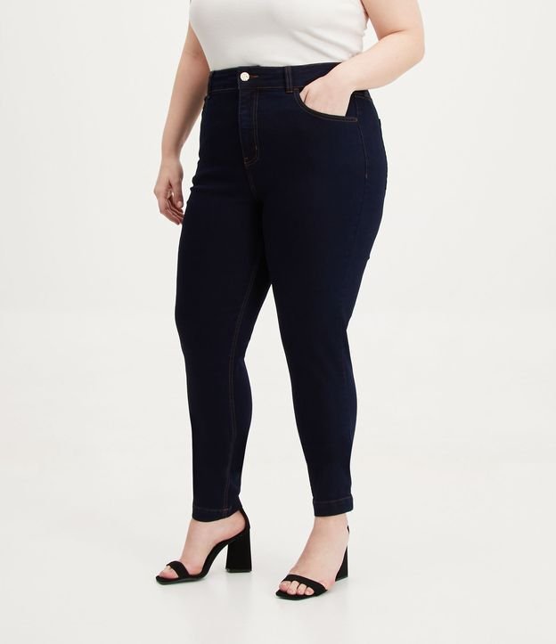 Pantalón Skinny Jeans con Botón Diferenciado Curve & Plus Size Curve Azul 2