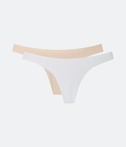 Kit 02 Calcinhas Biquíni Fio em Poliamida com Corte a Laser