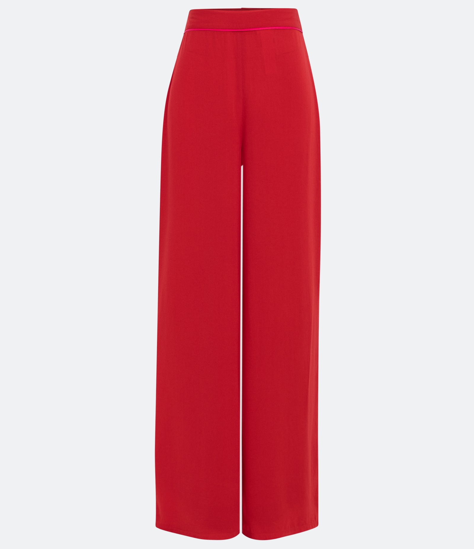Calça Pantalona em Crepe Vermelho 5