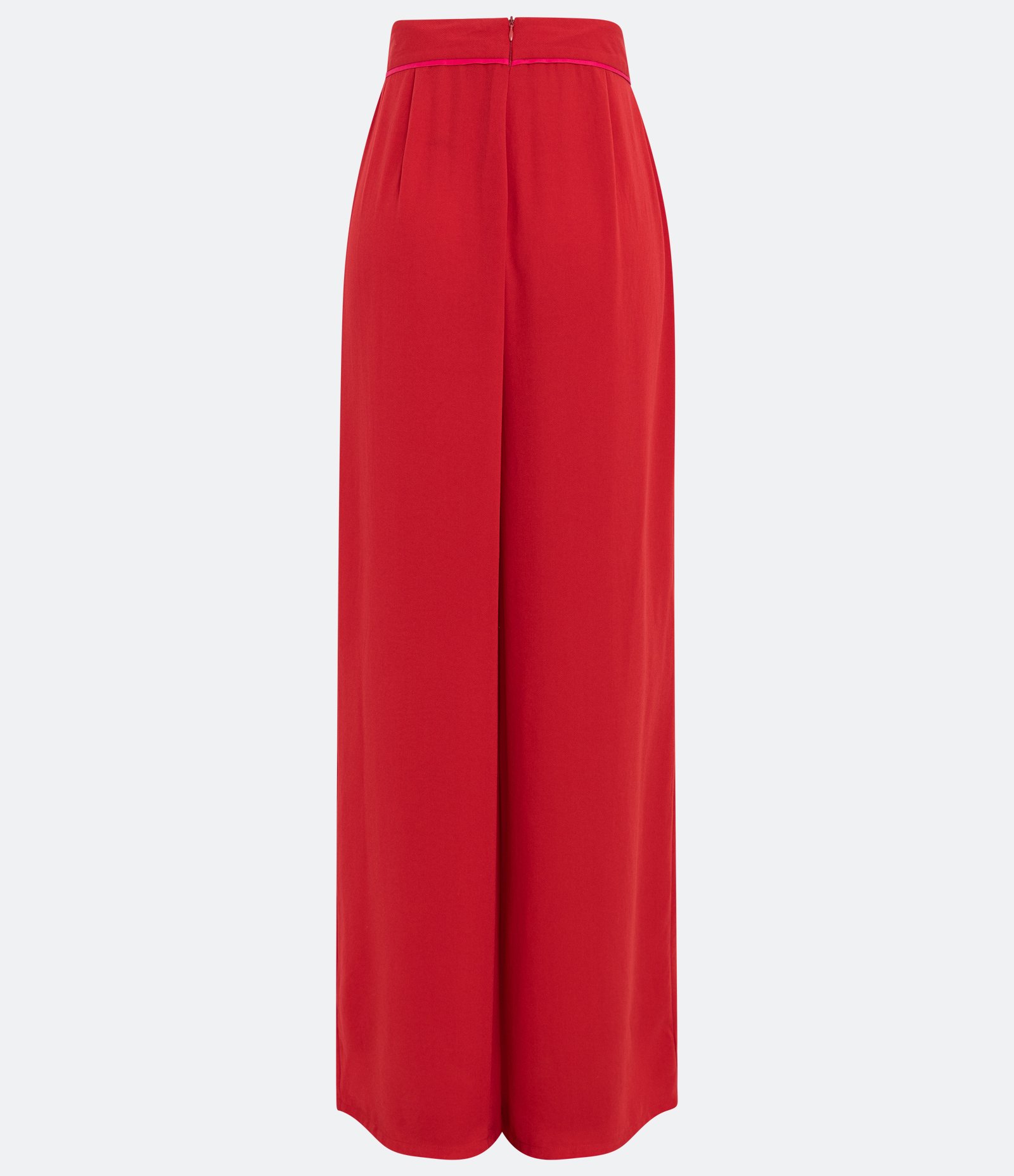 Calça Pantalona em Crepe Vermelho 6