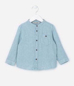 Camisa Infantil em Linho com Bolsinho - Tam 1 a 4 anos