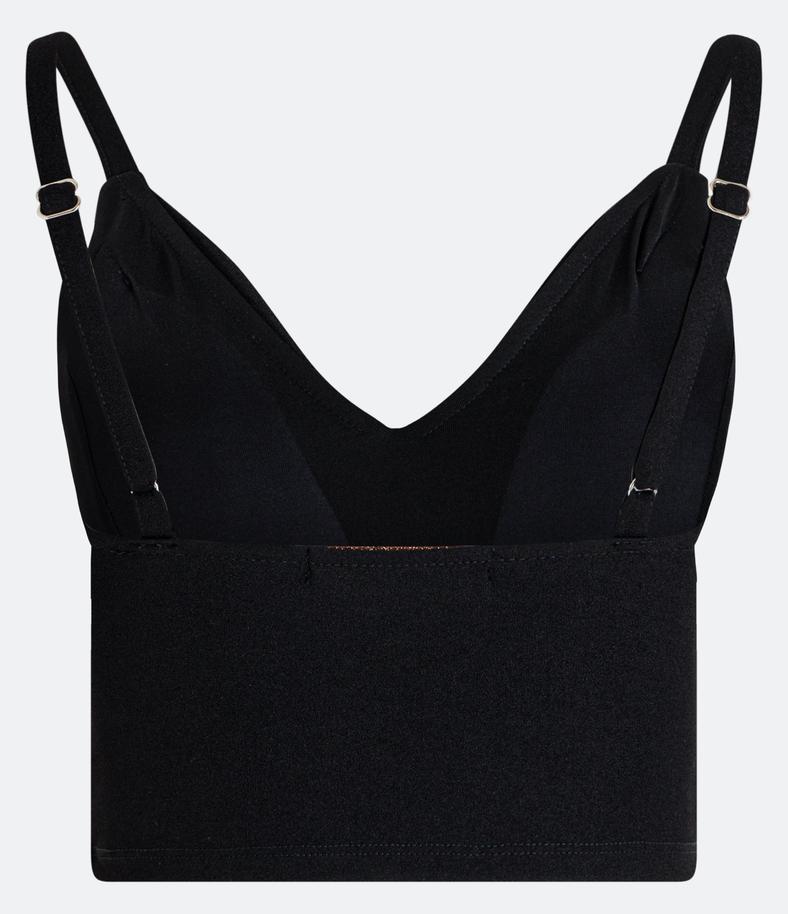 Blusa Cropped de Alça em Crepe com Bolinhas de Strass Preto 3