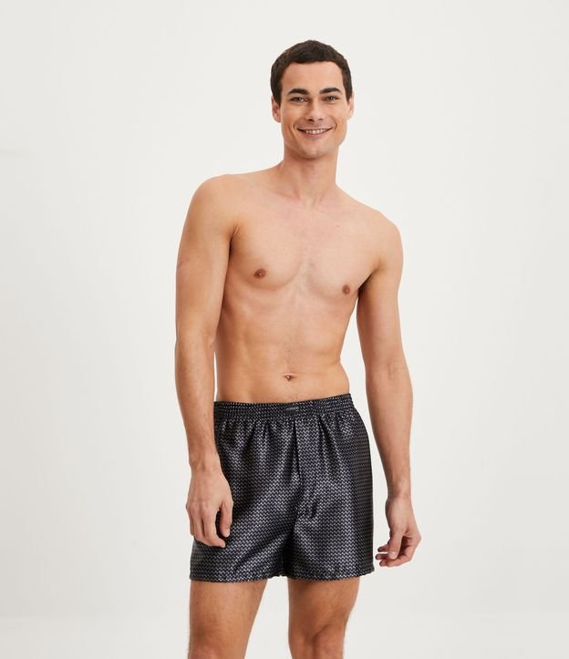 Calzoncillo Boxer de Tela en Charmouse con Estampado Geométrico Negro 2