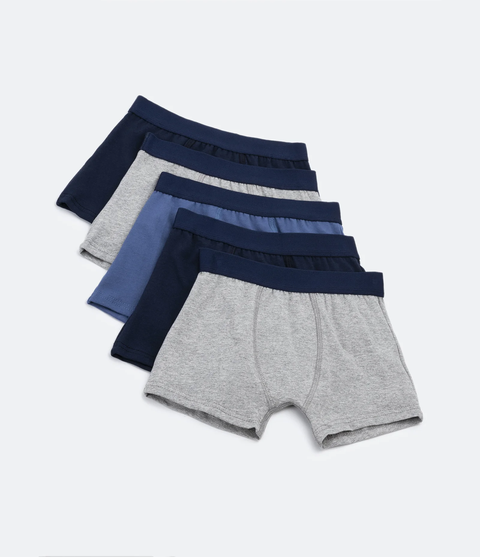 Kit 05 Cuecas Boxer Infantil Básicas - Tam 2 a 14 Anos Multicores 1