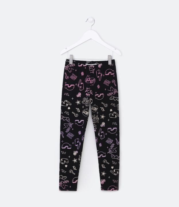 Calça Legging Infantil com Forro Quentinho e Estampa Variada Degrade - Tam 5 a 14 Anos