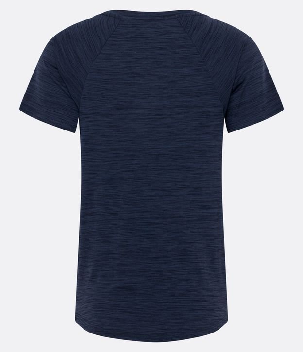 Camiseta Esportiva em Poliamida com Detalhe Viés Contrastante Azul Escuro 6