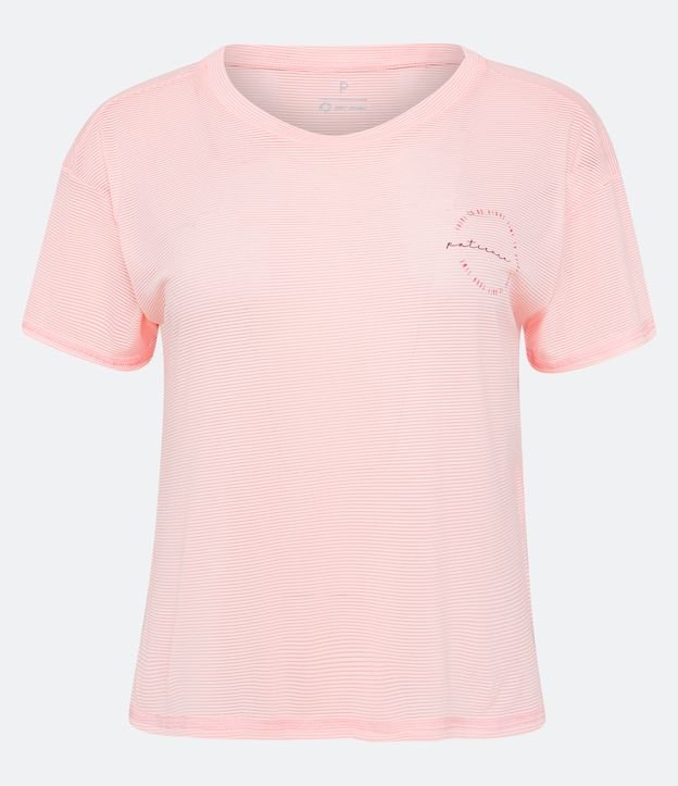 Camiseta Esportiva com Textura e Estampa Lettering Rosa 5