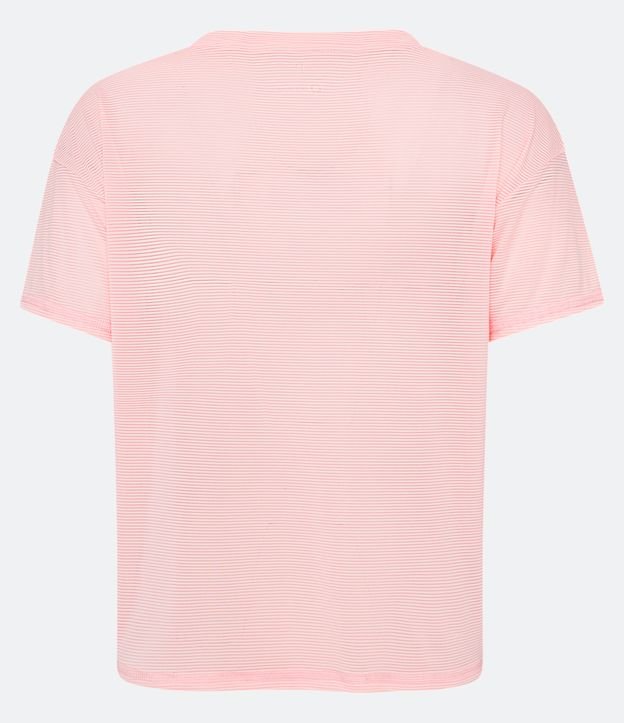 Camiseta Esportiva com Textura e Estampa Lettering Rosa 7
